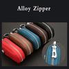 Custom 3D Logo Car Key Case Cover Shell Holder Leather Zipper Bag KeyChain Case Bag Wallets for All Car Accessories