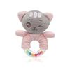 Rattle Plush Kitten - Kiokids - Pink - Suitable for Newborns - 100% Polyester - Cartoon - Animal - 84 G