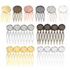 5-10pcs/lot 4/10 Teeth Metal Hair Comb Clips Hairpin Base Setting Round Cabochon Cameo For Jewelry Making DIY Hair Acessories