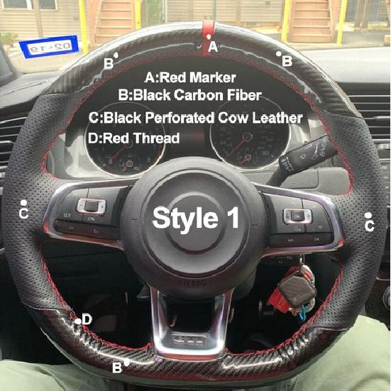 Hand Sewing Steering Wheel Cover For Volkswagen Golf 7 GTI Golf R MK7 Polo GTI