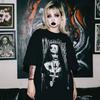 T-Shirt Damen Europäisch und Amerikanisch Dunkel Gothic Rock Locker Kurzarm T-Shirt