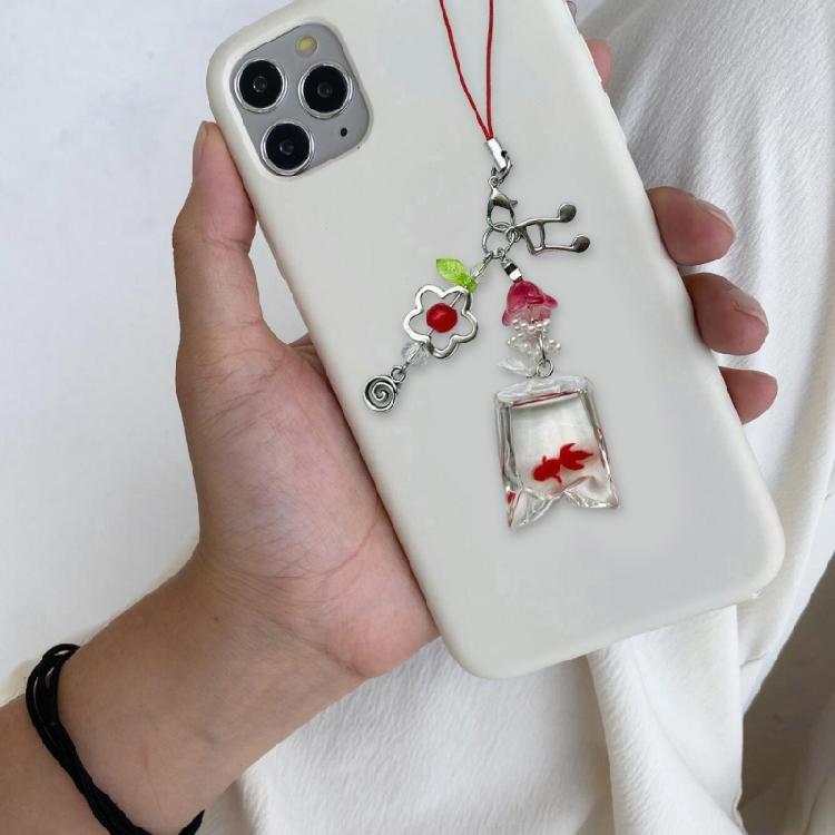 Cuteness Fish Themed Beaded Phone Accessory Comfortable Grip Resin Charm Fish Beaded Phone Lanyard Suitable for Gifts