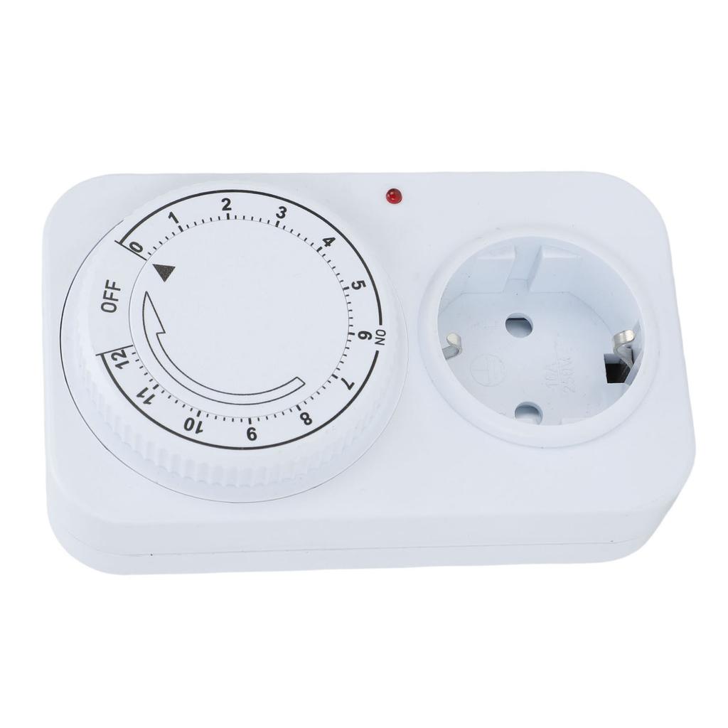 12-Stunden Mechanische Zeitschaltuhr 16A Flammenhemmendes PC Timer-Stecker für Innenbeleuchtung Elektrofahrrad-Ladung
