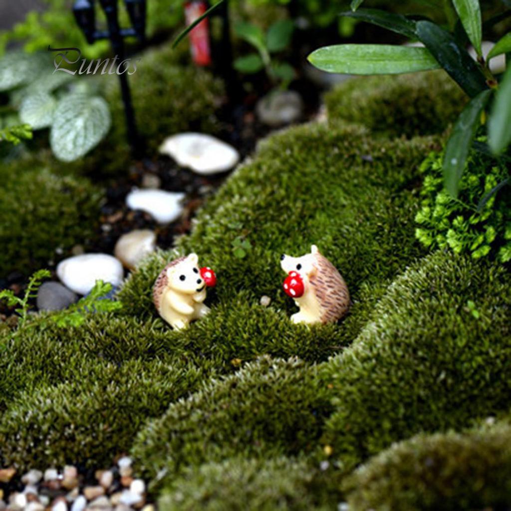 2 pezzi di figurine di riccio mini decorazioni in resina piante grasse ornamenti paesaggistici