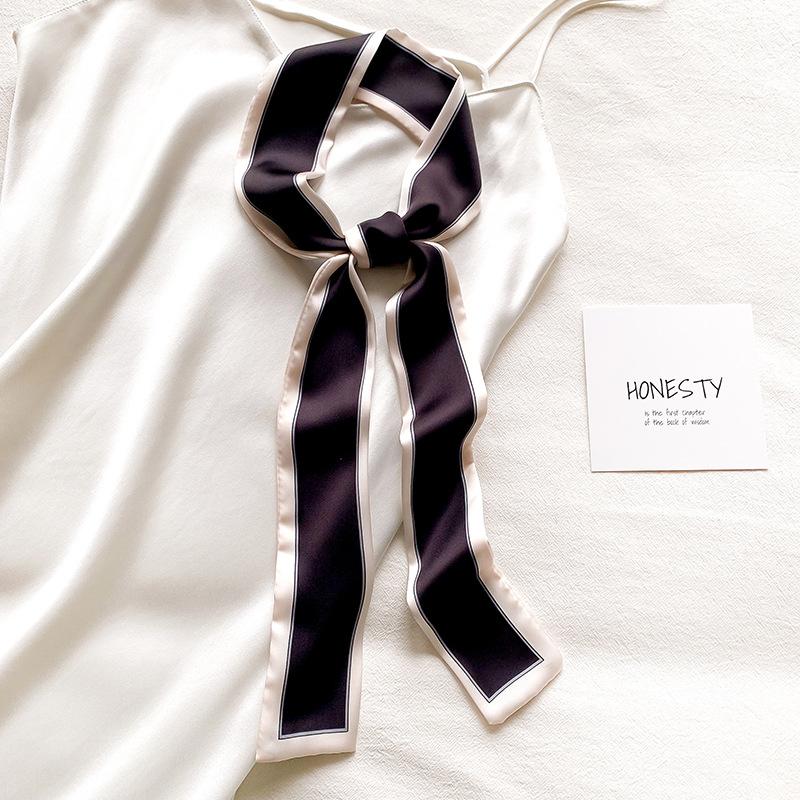 Spring/Summer Pure Colour Ribbon Outdoor Imitation Silk Scarf 6*115cm Decorative Long Headband Women’s Satin Neckerchief