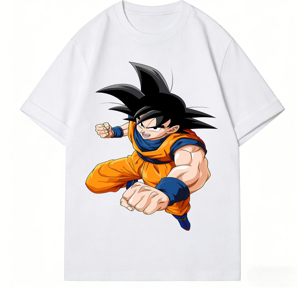 Dragon Ball Son Goku TShirt Retro Anime Graphic Print Crew Neck Pure Cotton Oversized Streetwear Tops For Men Women