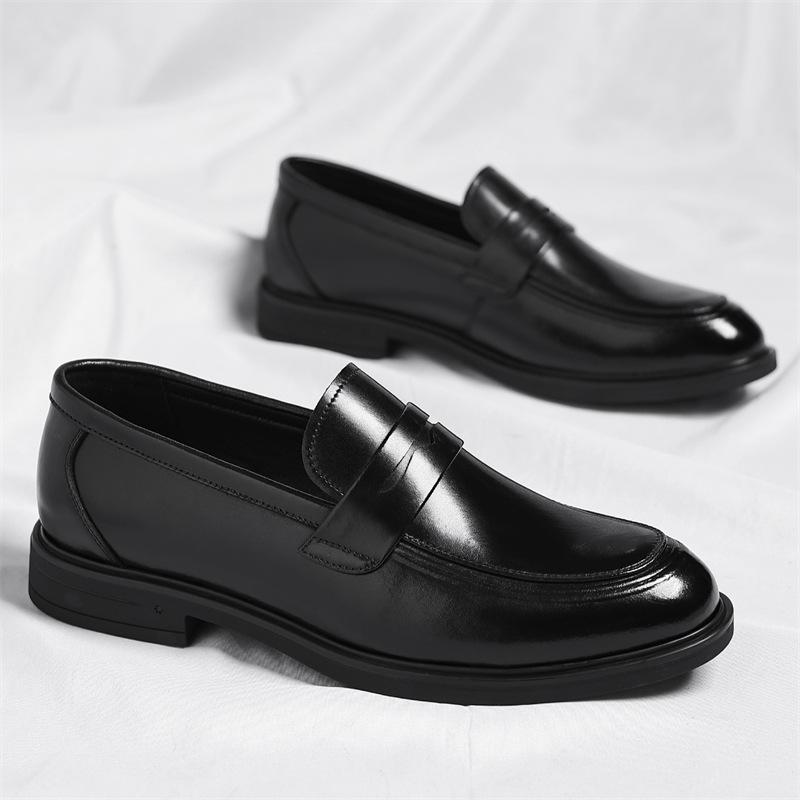 Leather shoes men's 2025 autumn new trend British style one-pedal casual lazy loafers
