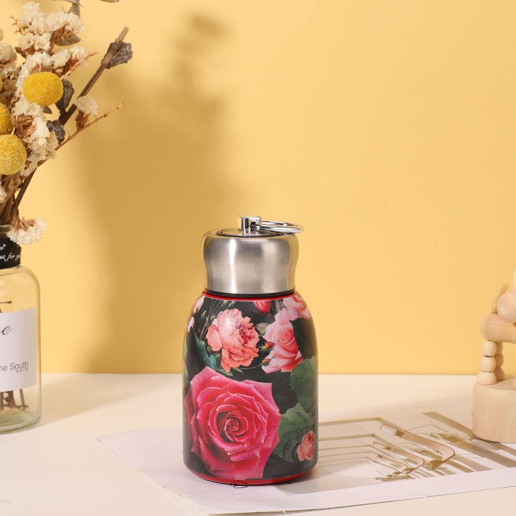 304 Stainless Steel Thermos Cup Mini Small Fat Ding Tea Cup High Value Rose Outdoor Handle Water Cup