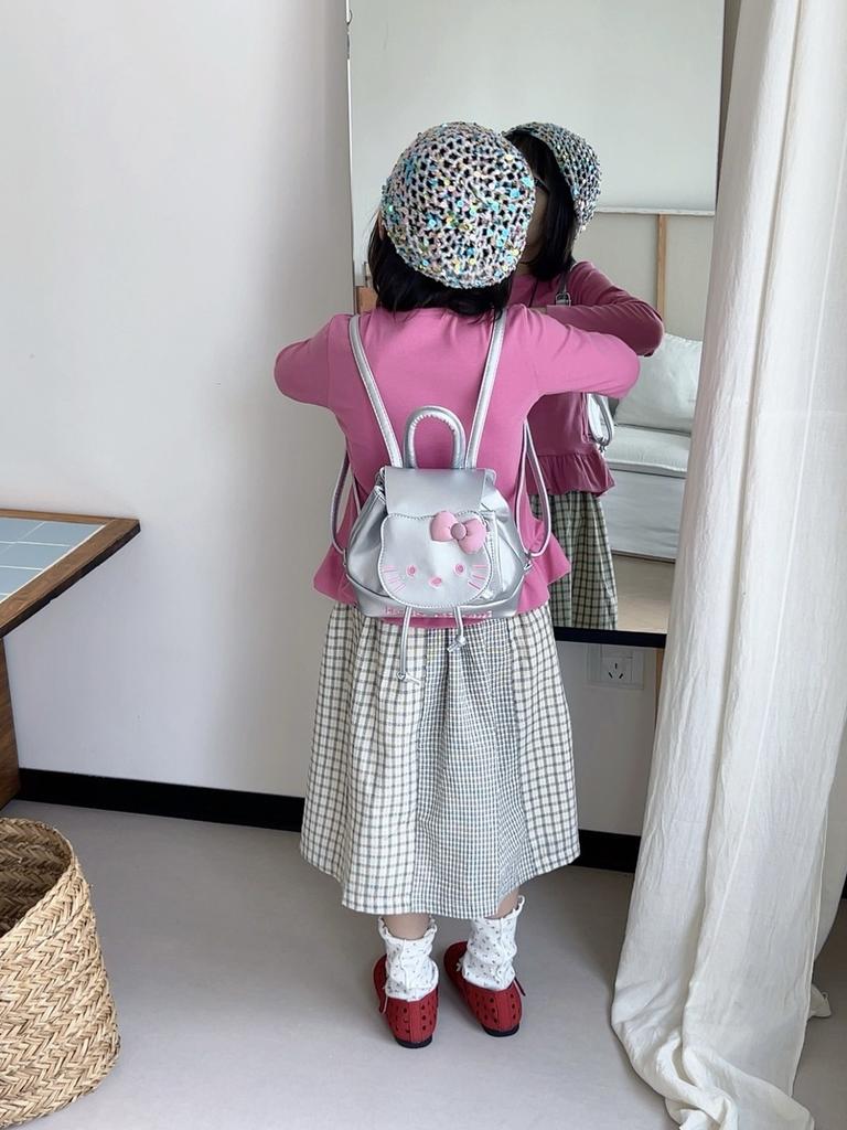 Childrens Cartoon Hello Kitty Cat Backpack With Pu Material And Butterfly Bow For Girls Daily Use