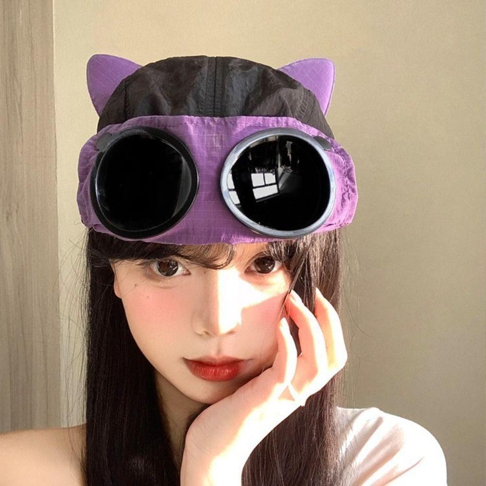 Pilot Glasses Sunglasses Pilot Hat Reverse Wear Sunshade Hat Unisex Fashion Baseball Hat  Summer