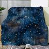 1pc Zeal Lily Flannel Blanket - Deep Blue Starry Night Sky with Golden Stars, Soft Warm All-Season Luxury Throw for Bed, Sofa