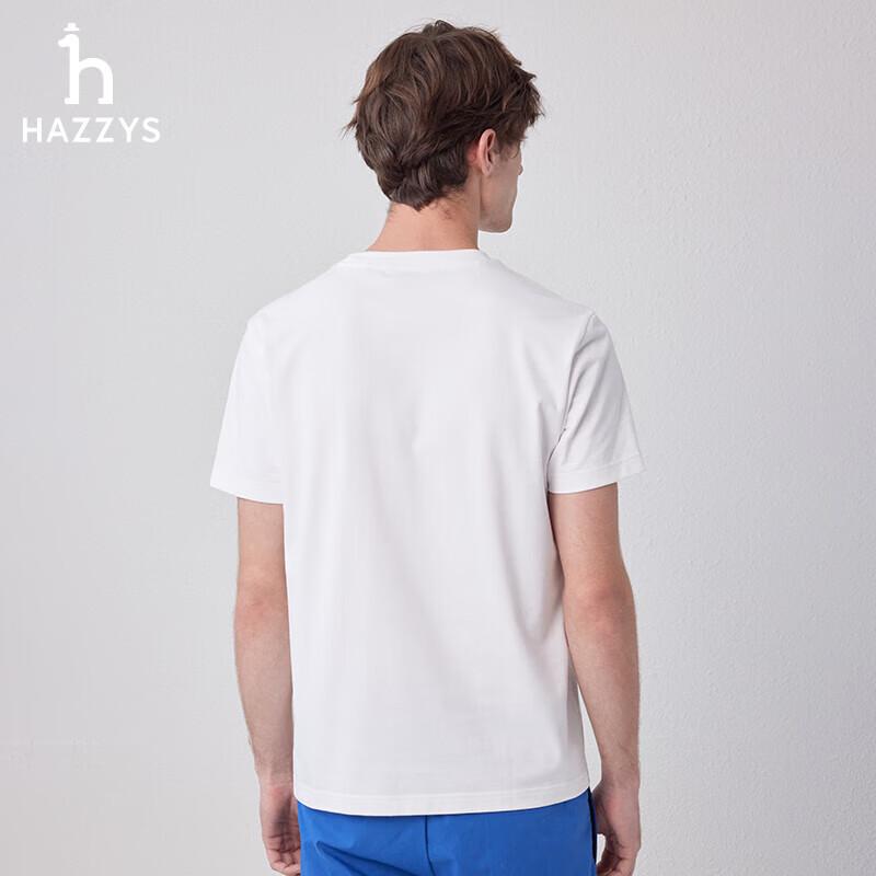 HAZZYS Men's 3A Antibacterial Letter Print Short Sleeve T-Shirt