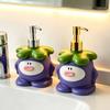 450ML Cartoon Mangosteen Soap Dispenser, Refillable Liquid Hand Soap Shower Gel Container, Bathroom Empty Pump Lotion Bottle