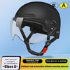 1 Piece 3C Certified Men'S And Women'S Adult Cartoon Electric Bicycle Motorcycle Half Helmet With Goggles Bicycle Safety Helmet
