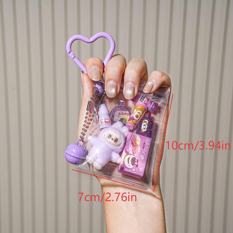 Kawaii Labubu Keychain Creative Cartoon Anime Keyring Girly Bag Pendant Backpack Hanging Decoration Lovely Gifts