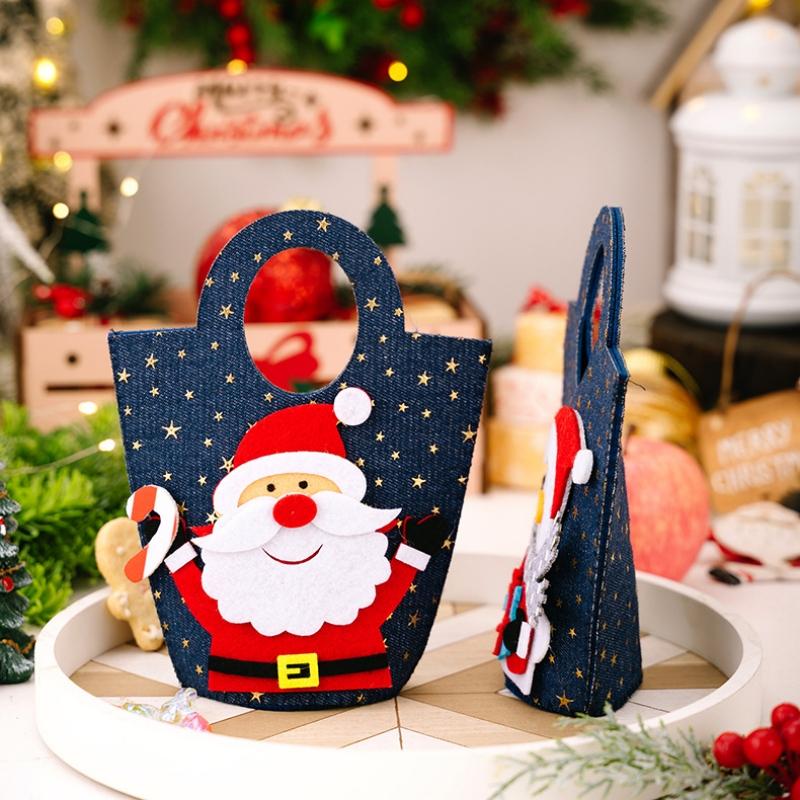 1Pc Christmas Decoration Creative Cowboy Handbag Christmas Gift Bag Cartoon Handbag Elderly Candy Bag