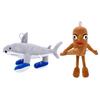 American Version Shan Hai Jing Wooden Shark and Stick Man Doll Pendant