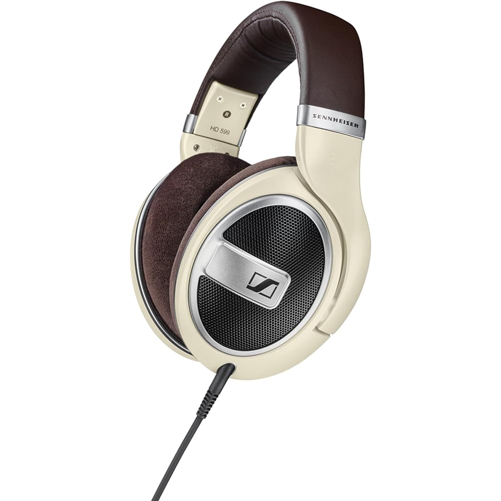 Sennheiser HD 599 Wired Open-Back Headphones, Ivory (Domestic Genuine Product)