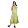 French Coastal Green Maxi Dress With Sleeveless Design For Summer Casual Wear