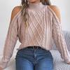 Vintage Solid Color Knitwear Sweater Loose Stand Collar Long Sleeve Cardigan Autumn Winter Top