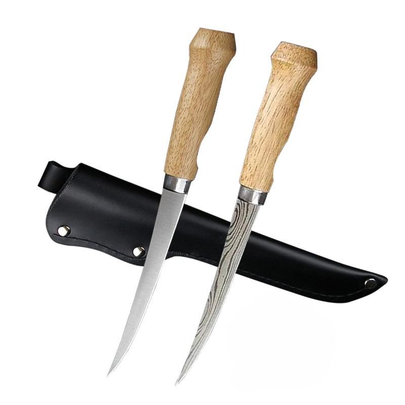 Stainless Steel Fishing Knife Sushi Knife Kitchen Fruit Vegetable Cutting Knives with Knife Cover