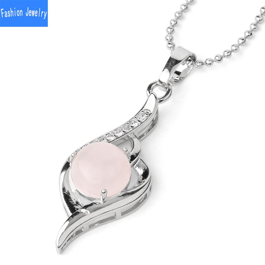 Collar con colgante de clavícula versátil de circonita de piedra de cristal natural