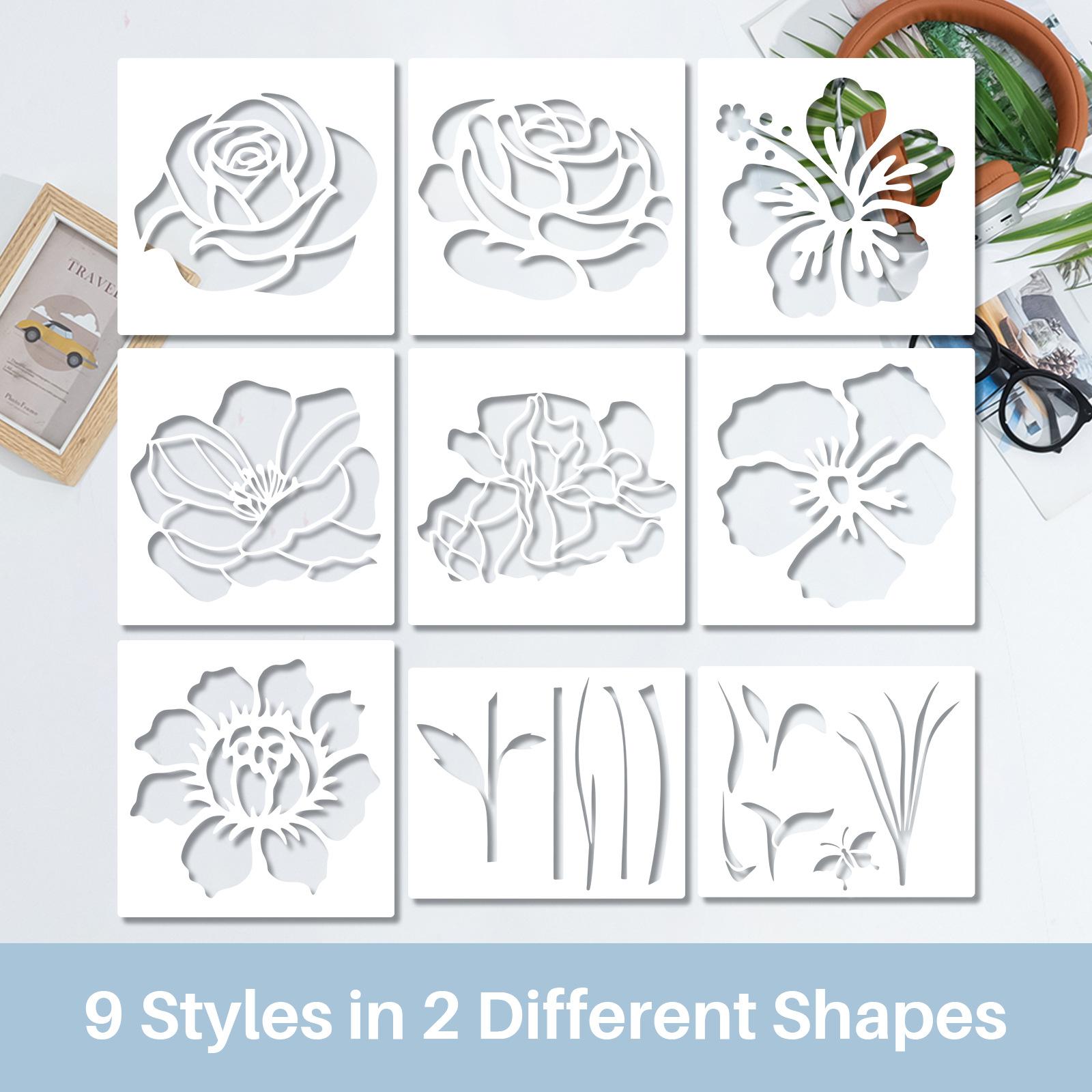 

Новый стиль, Пион, Шаблон для рисования, Тема украшения сада, Садоводческая настенная аэрография, Инструмент для покраски дома, Шаблон для рисования своими руками 9pcs