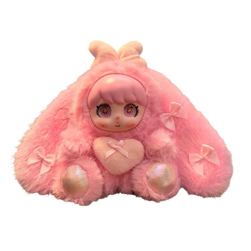 Cute Love Heart Vinyl Rabbit Ear Doll Toy Pendant Keychain Ornaments Backpack Hanging Decoration