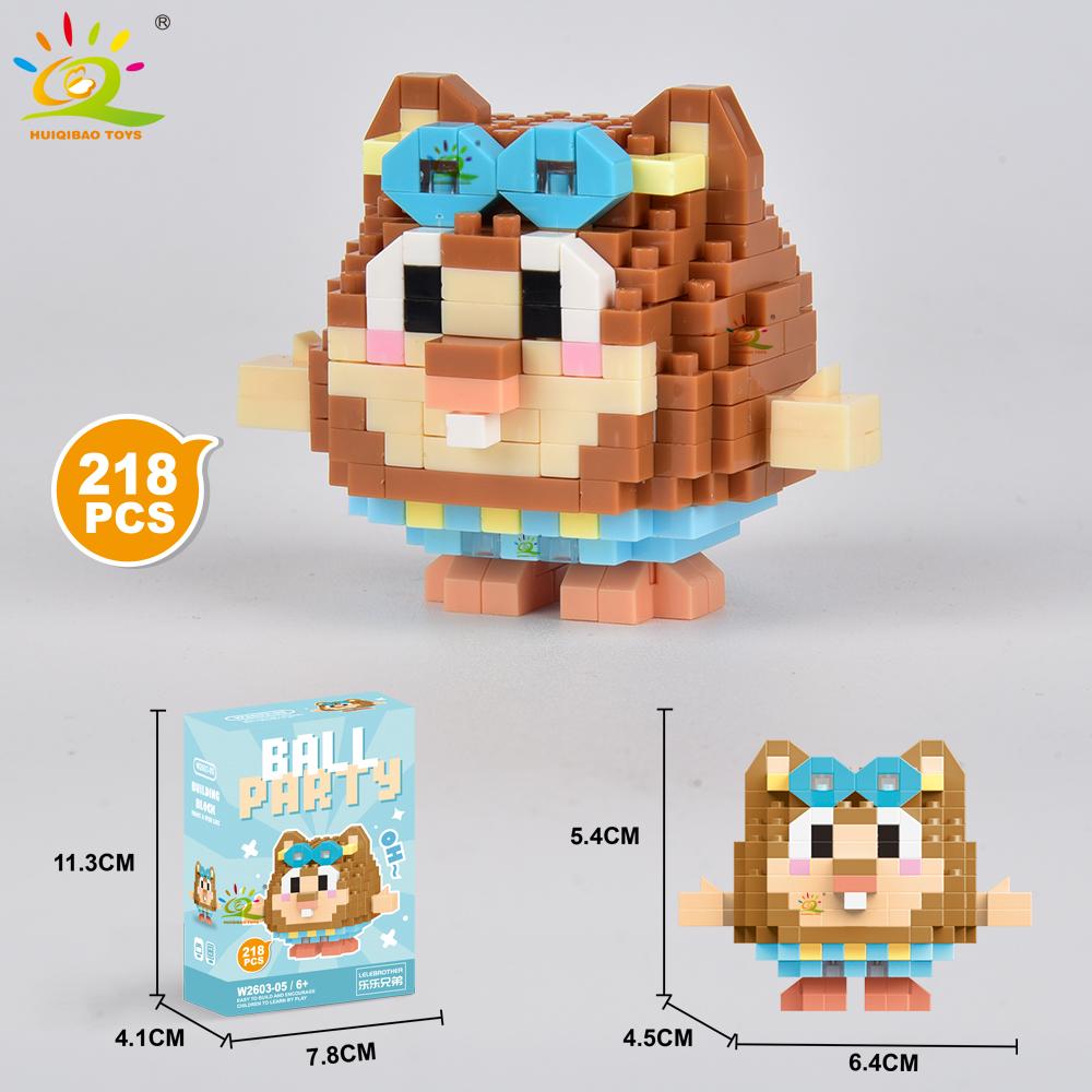 HUIQIBAO MOC Tier Mikro-Baustein Mini Niedlich 3D Diamant Modellstein DIY Stadtbau Spielzeug für Kinder Schreibtischdekoration