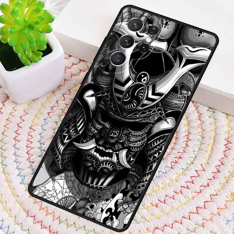 Samurai Mask Warrior Helmet Phone Case For Samsung Galaxy Note 10 Pro S26 S25 S24 S23 S22 Ultra Plus S21 FE S20 Shockproof Cover