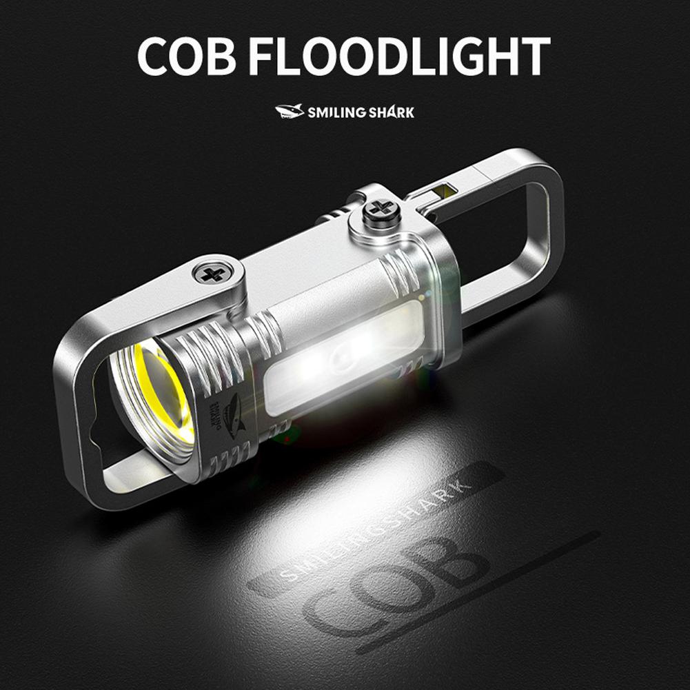 Rechargeable Keychain Flashlights1200 Lumens EDC COB Work Light 7 Modes Emergency Keychain Light for Walking Searching Hiking