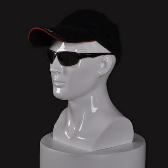 Male Mannequin Head with Shoulders for Hat, Wig, and Eyewear Display