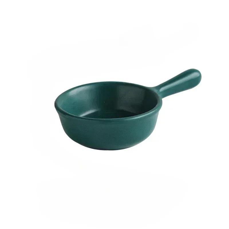 Creative Mini Ceramic Discretionary Dish Japanese Tableware Seasoning Dish Handle Dish Soy Sauce and Vinegar Sushi Dipping Plate