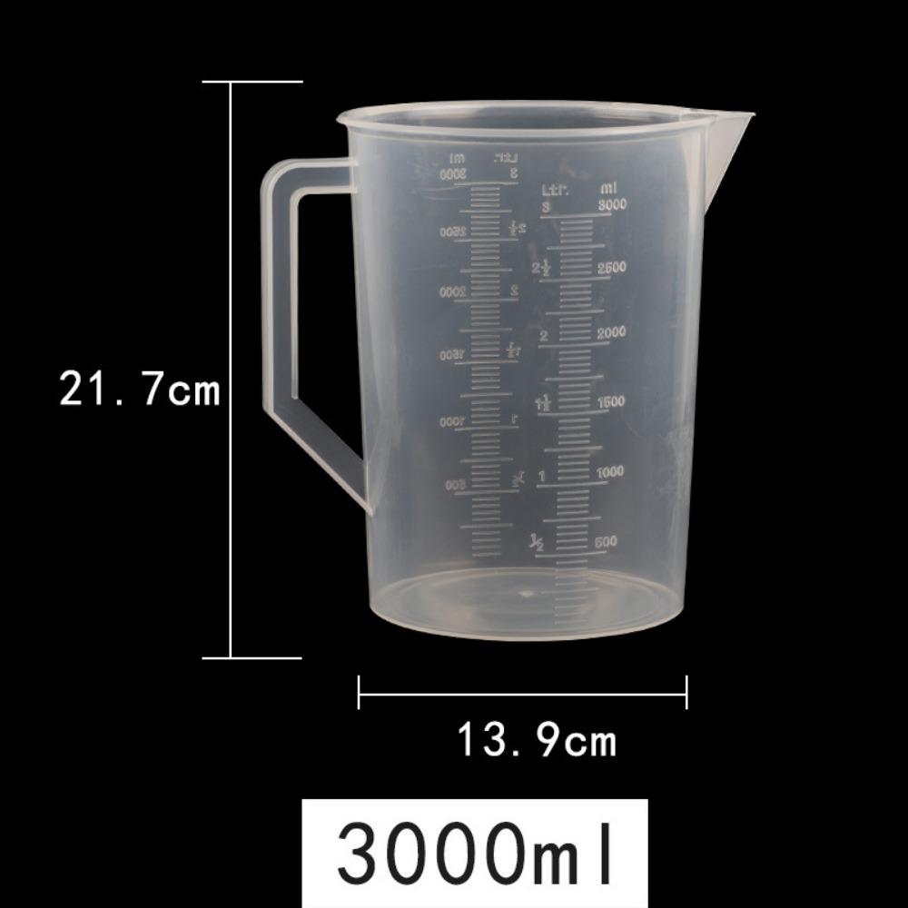 Clear Graduated Measuring Cup Plastic Scale Laboratory Beaker with Lid Large Capacity Transparent Mixing Cup Kitchen Baking
