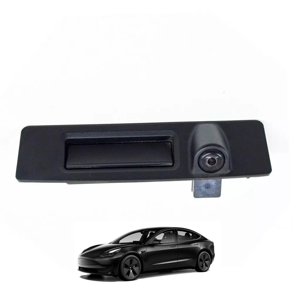 Rear Trunk Hatch Release Switch Tailgate Release Handle with Backup Camera Compatible with Tesla Model 3 2019-2023 Model Y 2021-2024 Replace