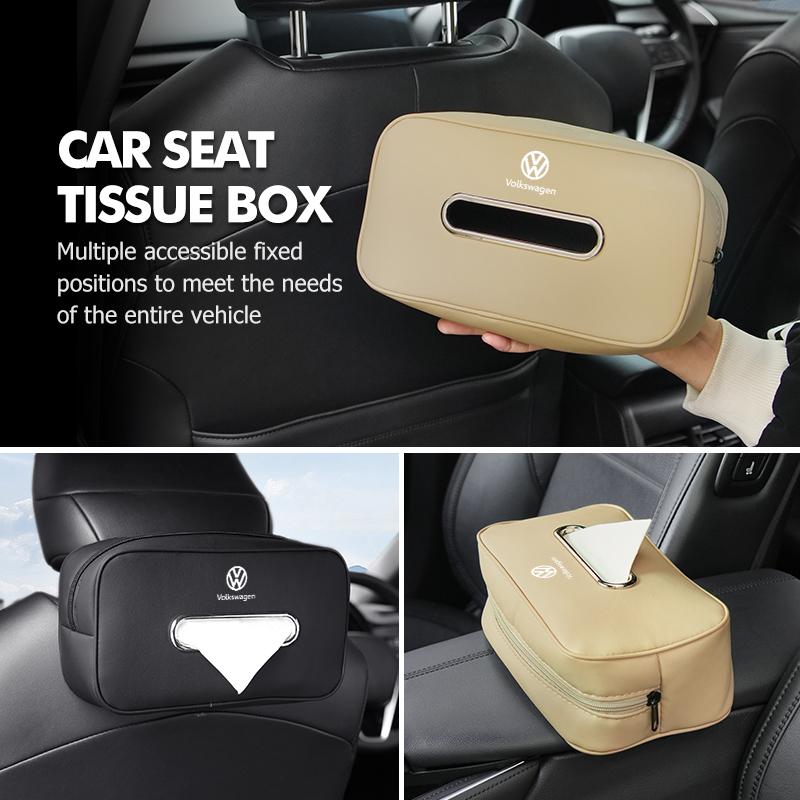 WET1 Car Tissue Box Seat Back Paper Towel Bag Tissue Storage Case For Volkswagen VW Scirocco Jetta Beetle Golf 4 5 6 Passat Polo B5