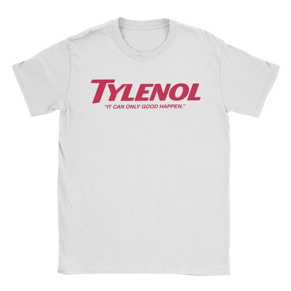 Herren Tylenols T-Shirt 100% Baumwolle Oberteile Vintage Kurzarm Rundhals T-Shirts Große Größen T-Shirts