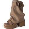 Fashion versatile two wear open-toed high-heeled cool boots, wear 2025 spring new sandals thick-heeled thick-soled trousers, boots tide