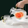 Glass Pot with Handle Hammer Pattern Household Large Capacity High Borosilicate Glass Cold Water Kettle Stainless Steel Lid Cold Water Kettle