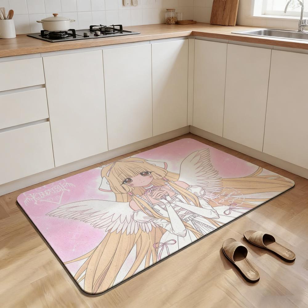 decorate-Chobits Floor Mat Non-slip Quick-dry Diatomaceous Earth Bath Mat, Absorbent Doormat