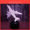 Airplane 3d Led Night Light With Touch Control And 16 Color Options For Bedroom Decor