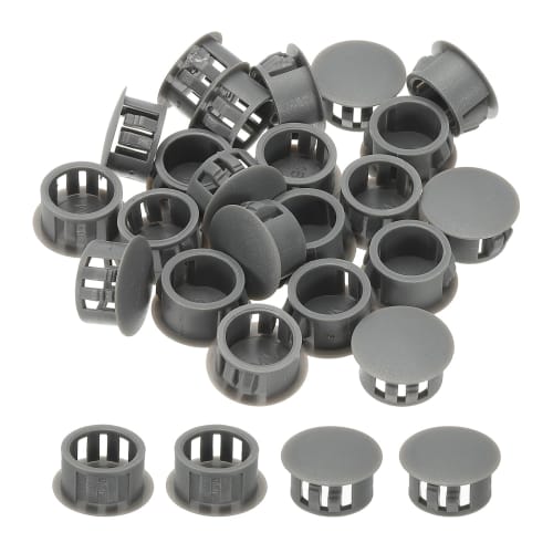 

PATIKIL 48-Piece Gray Plastic Hole Plugs, 16mm Round Panel Snap-In Hole Covers, Flush Type, Protective Caps, Fastener Covers for Furniture Panels