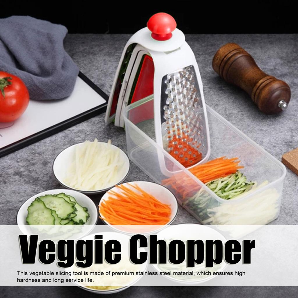 Vegetable Cutter 4 in 1 Multifunctional Stainless Steel Portable Lightweight Easy   Veggie Chopper