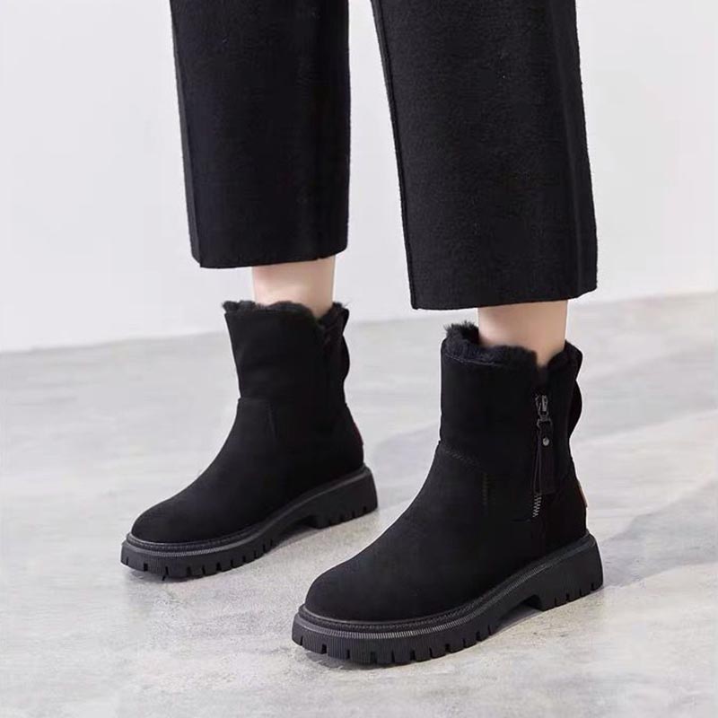 Women's Winter Mid-Tube Plus Velvet Thickened Warm Cotton Shoes