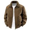 Herren-Arbeitsjacke aus Lammwolle - Dicke, Warme Baumwolljacke mit Samtfutter, Reverskragen, Herbst/Winter Freizeit-Oberbekleidung.