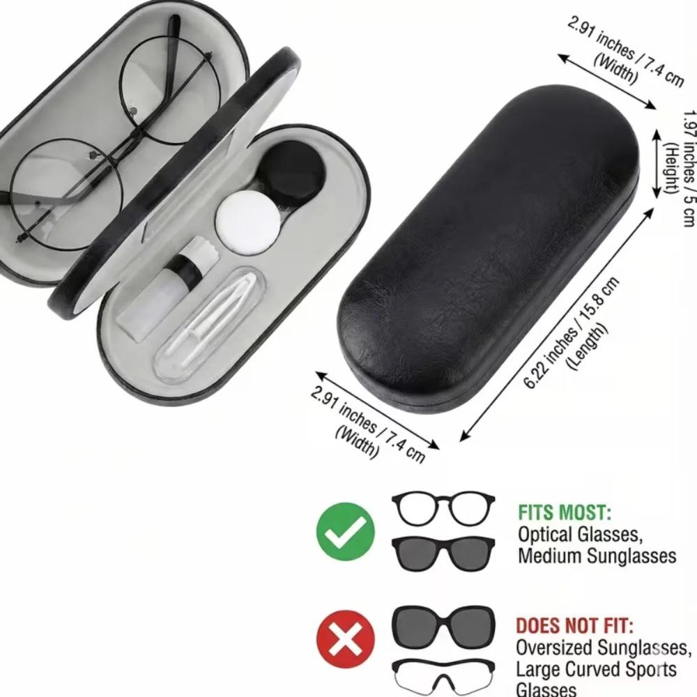 Dvouvrstvé kožené pouzdro na brýle s držákem na pouzdro na kontaktní čočky pro muže ženy Doplňky pro uložení brýlí slunečních brýlí