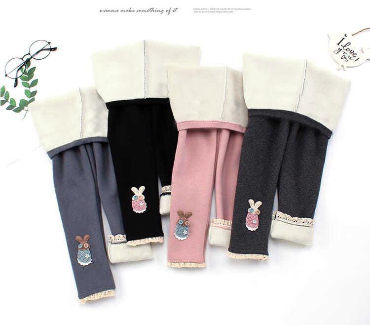 Mädchen Samtbasis Cartoon Schichthose Stilvoll Warm Für Herbst Winter