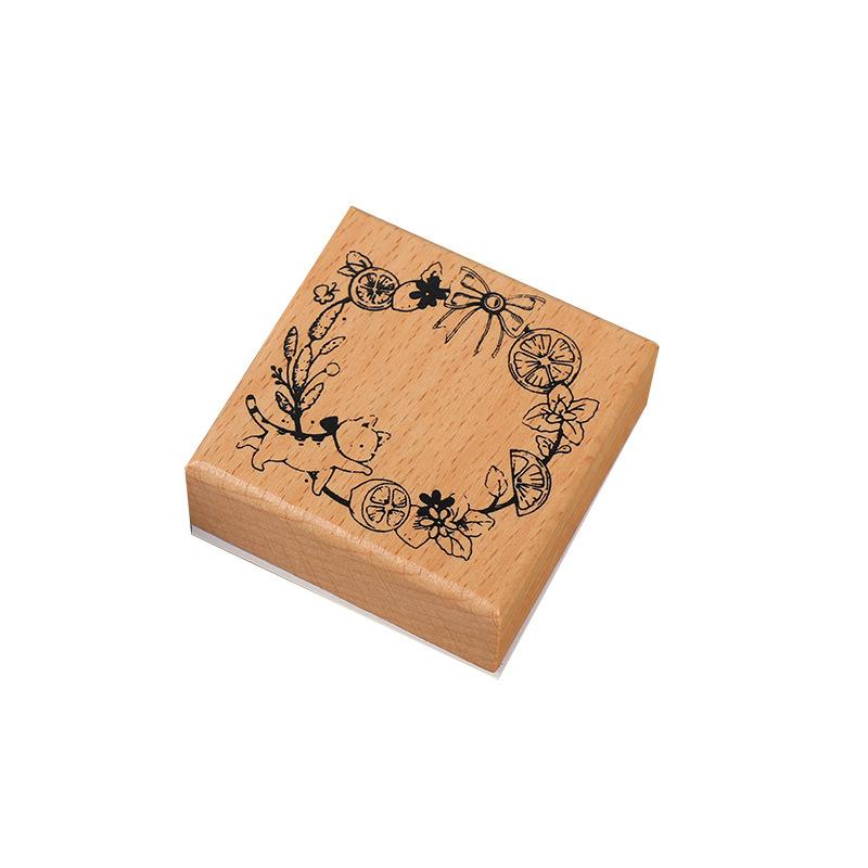 Original light retro handbook seal, butterfly, cat, garland message card, decorative material printing stamp journal stamp
