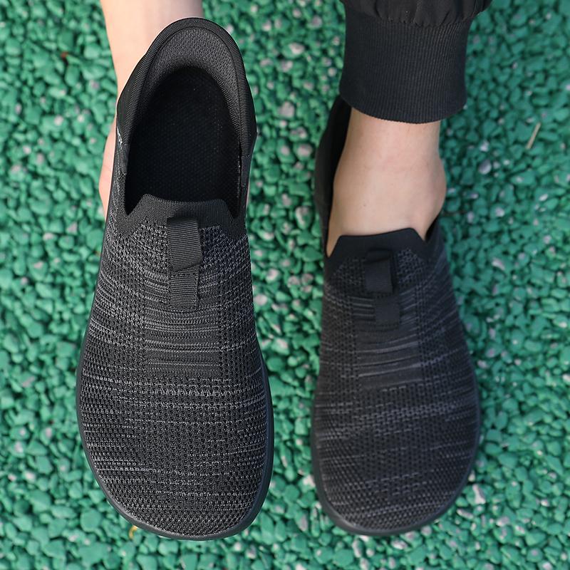 Men's New Summer Shoes Breathable Mesh Casual Sneakers Light Slip Flat Platform Casual Shoes Men's Anti-slip Walking Woven Shoes