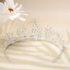 Korean Style Bridal Alloy Rhinestone Flower Decoration Crown Suitable for Ladies Wedding Banquet Wear
